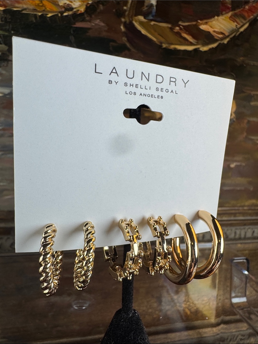 0736-Laundry by Shelli Segal Gold Hoop Earring Set - Mixed Styles